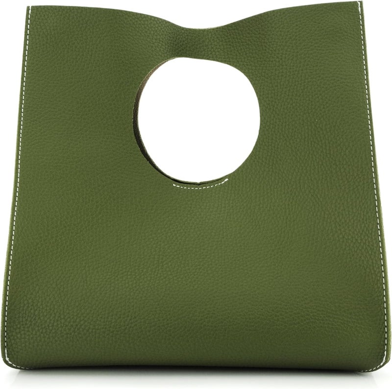Hoxis Vintage Minimalist Style Soft Pu Leather Handbag Clutch Small Tote - Image 1
